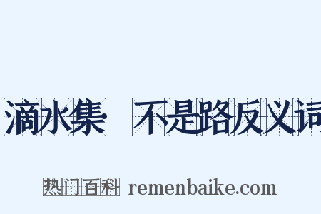 滴水集·不是路反义词是什么意思的图片